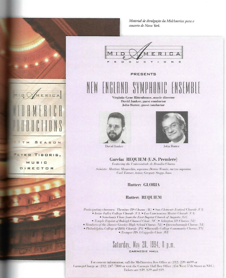 foto da programação do concerto de gala em Nova York